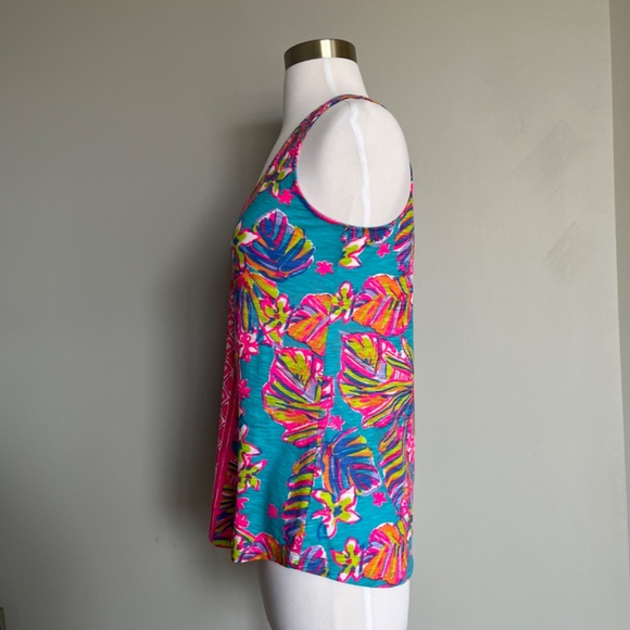 Lilly Pulitzer Gimme the Juice Hawaii Rachet Back Exotic Floral Cotton Tank Top - Picture 6 of 14